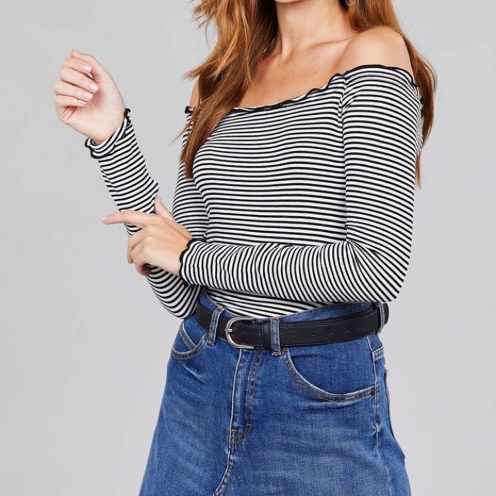 Off the Shoulder Striped Top
